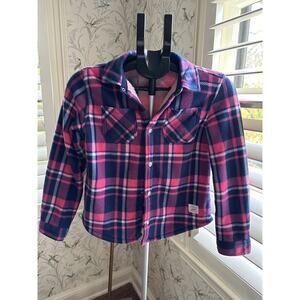 Original Weatherproof Vintage Girl Pink Blue Plaid Jacket Size Medium 10/12
